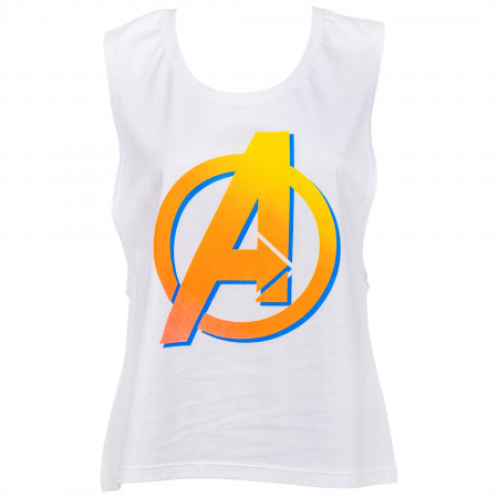 Avengers Orange Symbol Juniors Tank Top