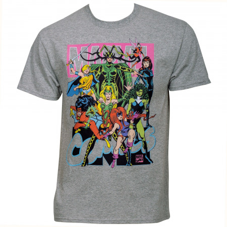 Women of Marvel Men's Grey T-Shirt
