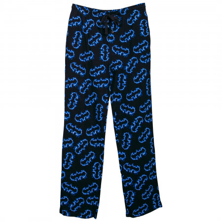 Batman Blue Flames Symbols Sleep Pants