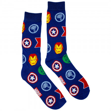 Avengers Repeating Symbols Crew Socks