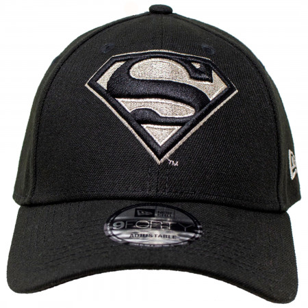 Superman Classic Logo Grey New Era 9Forty Velcro Back Adjustable Hat