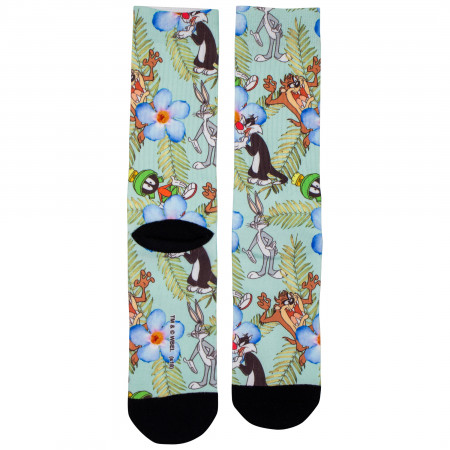 Looney Tunes Floral Sublimated Crew Socks