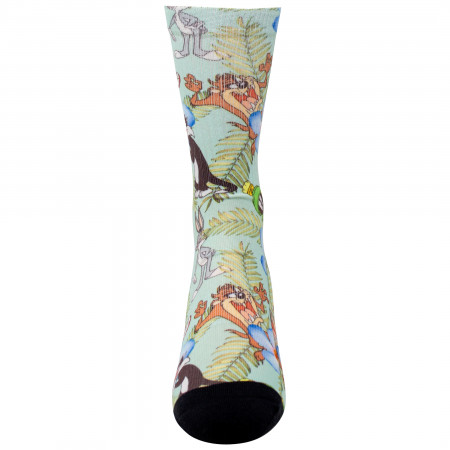 Looney Tunes Floral Sublimated Crew Socks