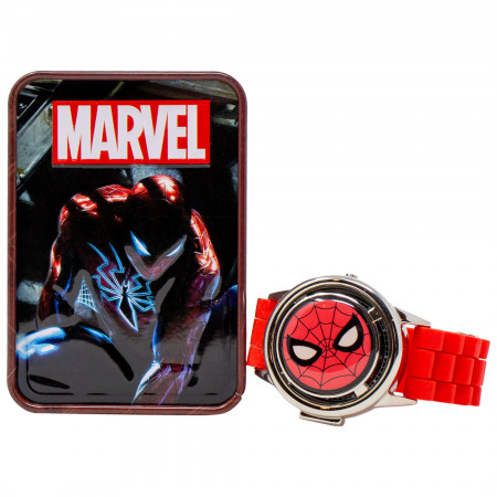 Spider-Man Mask Logo Watch with Spinning Cover