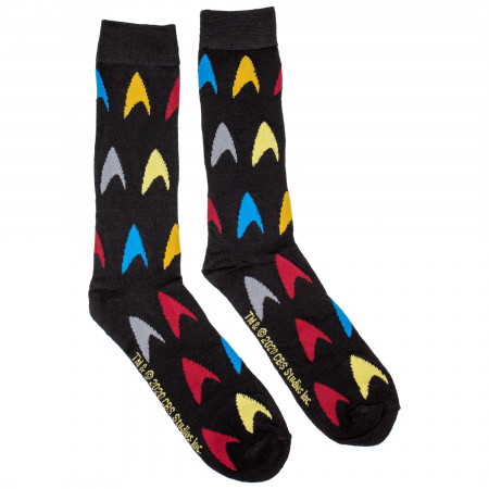 Star Trek Spock Live Long and Prosper and Logo 2-Pair Pack of Casual Crew Socks