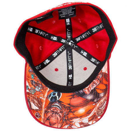 Red Lantern Symbol Armor New Era 39Thirty Fitted Hat