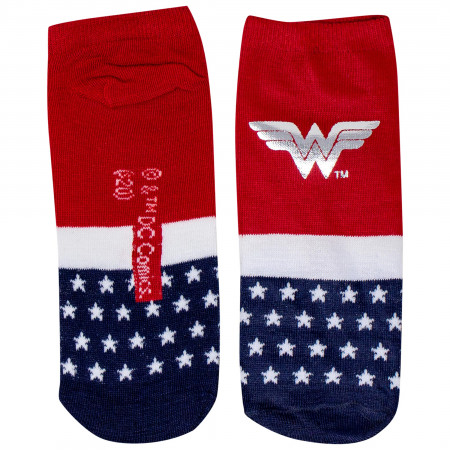 Wonder Woman Symbol with Silver Foil Women's Shorty Sock
