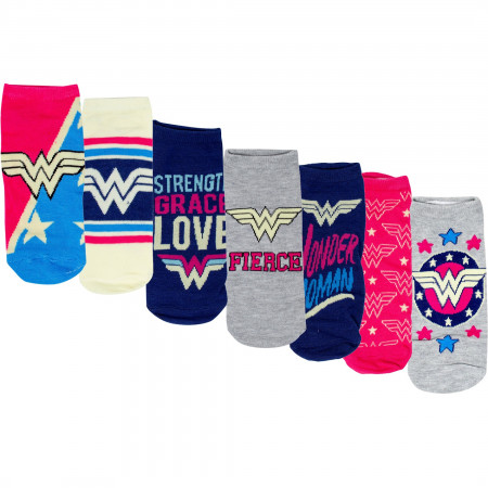 Wonder Woman Sock of the Week Assorted Women's Shorties Socks 7-Pair Box