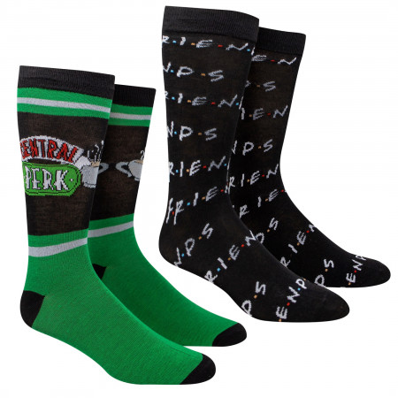 Friends TV Show Central Perk 2-Pack Casual Crew Socks