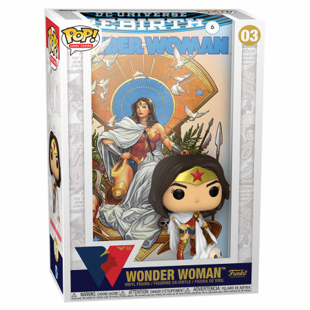 Wonder Woman 80th Rebirth On Throne Funko Pop! Vinyl Comic Cover