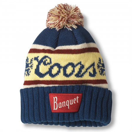 Coors Banquet Logo Cuffed Knit Beanie with Pom
