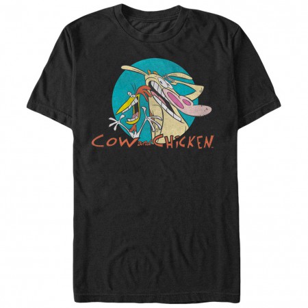 Cow & Chicken Cow Chicken Badge Black T-Shirt