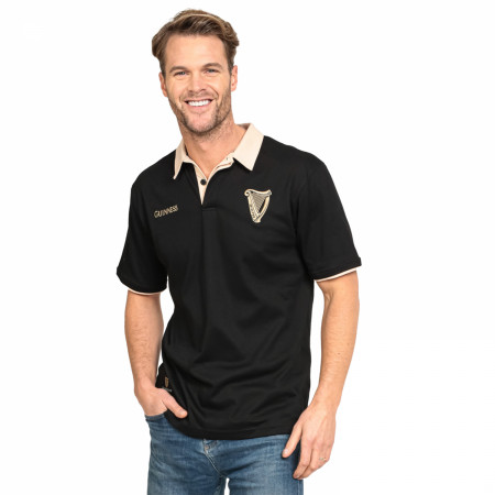 Guinness Black and Cream Traditional Short Sleeve Rugby