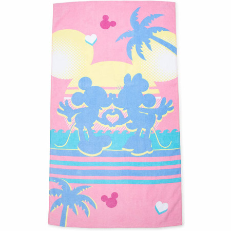 Mickey Mouse & Minnie Mouse Sunset Kisses Oversized Beach Towel