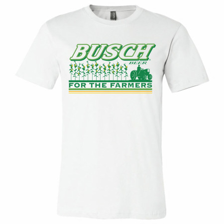 Busch Beer For the Farmers White Colorway T-Shirt