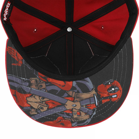 Deadpool's Mask Flatbill Snapback Hat with Underbill Artwork