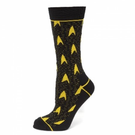 Star Trek Yellow Delta Shield Dress Socks