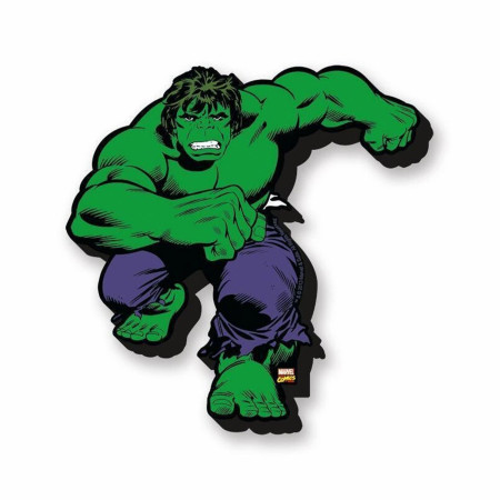 Marvel Comics The Incredible Hulk Running Retro Wooden Cut-Out Magnet