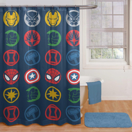 Marvel Avengers Emblems Shower Curtain