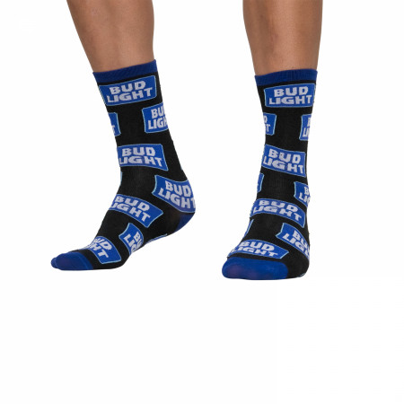 Bud Light Can and Logo 3-Pack Crew Socks in Beer Can