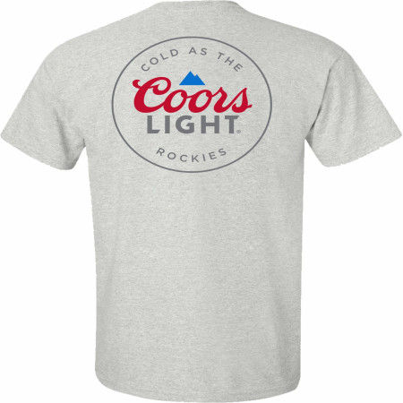 Coors Light Mountain Pocket Logo with Rear Logo Print Grey T-Shirt