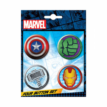 Avengers Logos 4-Piece Button Set