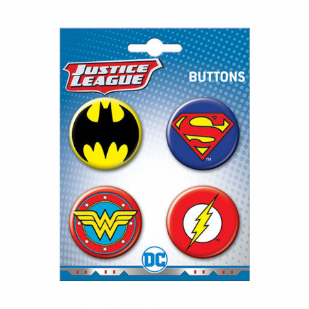 Justice League 4-Pack Button Set