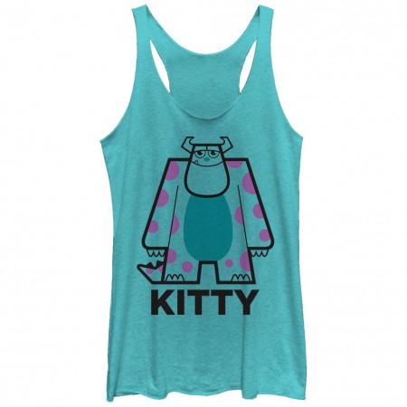 Disney Pixar Monsters Inc University Kitty Lines Blue Juniors Racerback Tank Top