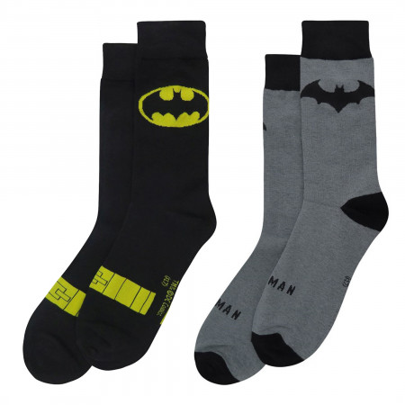 Batman Symbol and Costume Crew Socks 2-Pair Pack