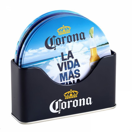 Corona Extra La Vida Mas Fina Coaster Set with Holder