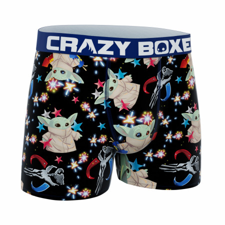 Crazy Boxer Star Wars The Mandalorian Grogu the Child Fireworks Men's Boxer Briefs