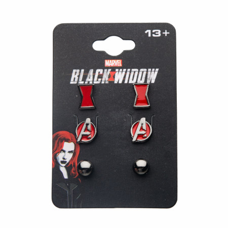 Black Widow Movie Earrings 3-Piece Set