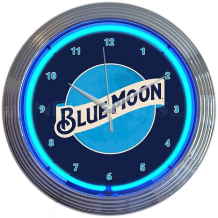 Blue Moon Neon Clock