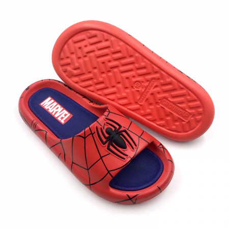 Spider-Man Webbed Logo Men's Cloud Comfort Foam Slide Sandals