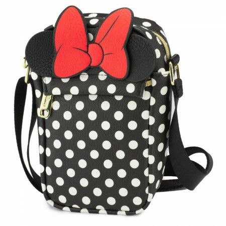 Disney Minnie Mouse Ears and Bow Patch Crossbody Vegan Leather Bag
