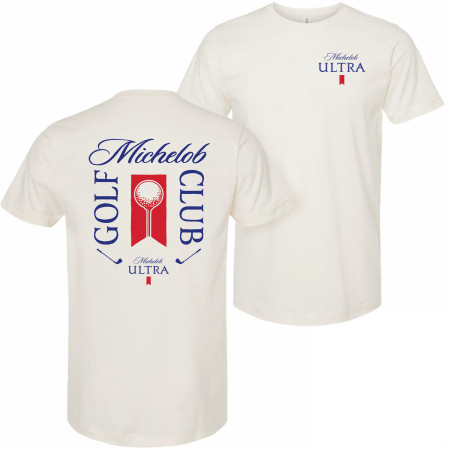Michelob Golf Club Beige Colorway Front and Back Print T-Shirt