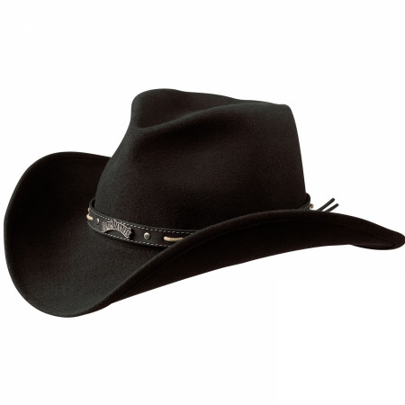Jack Daniel's Classic Logo Black Wool Felt Cowboy Hat