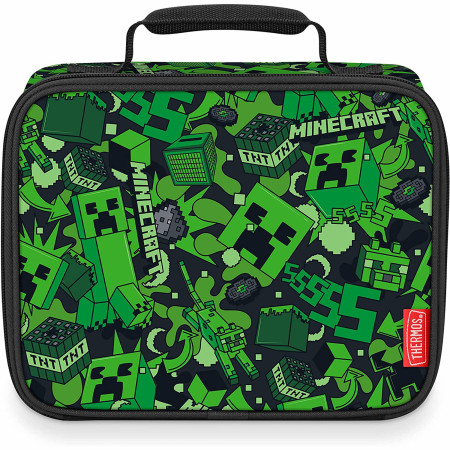 Minecraft Creeper All Over Print Thermos Insulated Antimicrobial Lunch Box