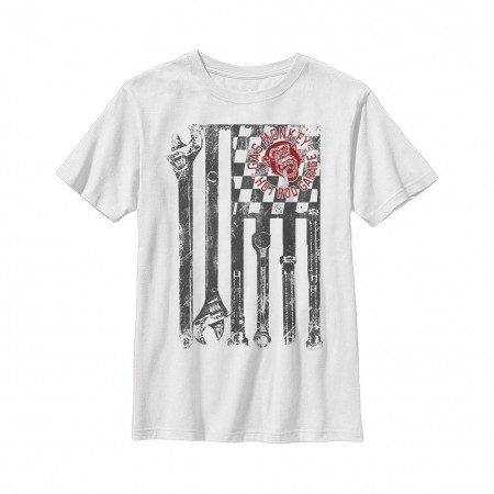 Gas Monkey Garage Wrench Flag White Youth T-Shirt