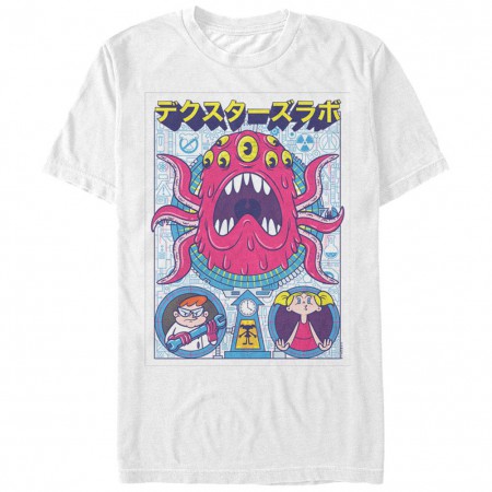 Dexter's Lab Tentacles Poster Chogrin White T-Shirt