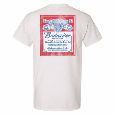 Budweiser Vintage Label Front and Back Pocket T-Shirt