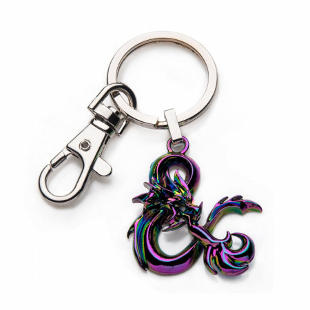 Dungeons & Dragons Ampersand Logo Iridescent Steel Keychain