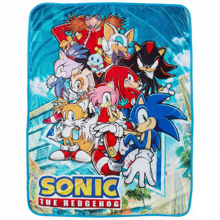 Sonic the Hedgehog Big Group Sublimation Throw Blanket