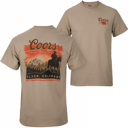 Coors Sunset in Golden Colorado Sandy Colorway Front/Back Print T-Shirt