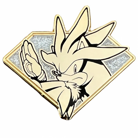 Sonic The Hedgehog Silver Hedgehog Golden Series Enamel Pin