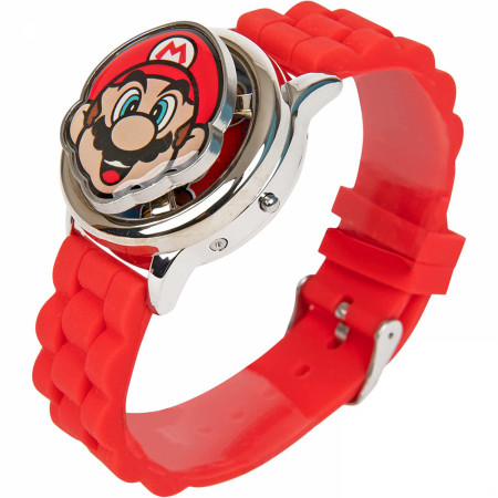 Super Mario Spinning Face LCD Watch with Silicone Straps