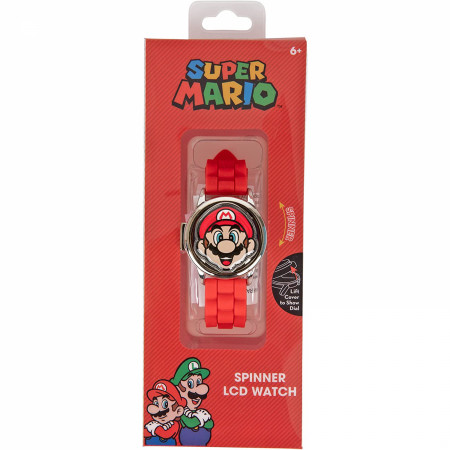 Super Mario Spinning Face LCD Watch with Silicone Straps