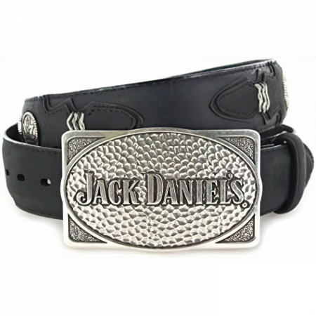 Jack Daniel's Logo Hammered Silver Belt Buckle