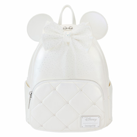 Minnie Mouse Iridescent Wedding Mini Backpack By Loungefly