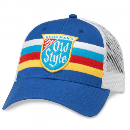 Old Style Beer Striped Vintage Mesh Trucker Hat